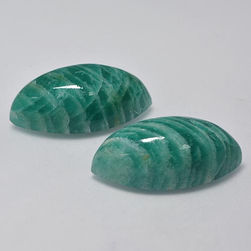Gemas de Amazonita Verde medio natural de 15.63 ct, Marquesa, Opaco