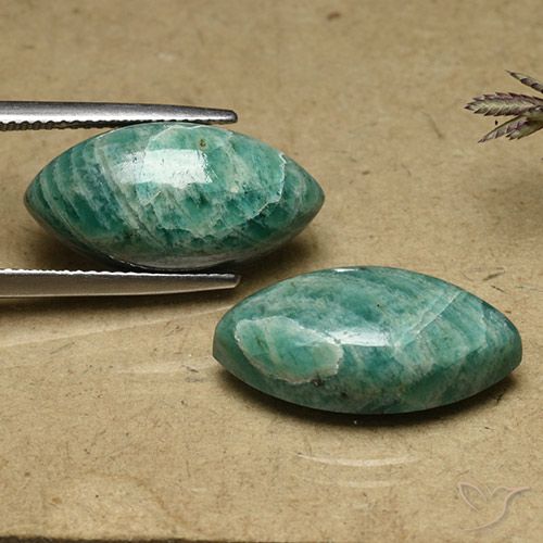 19.22ctw Natural Verde pino Amazonita, Marquesa, Opaco
