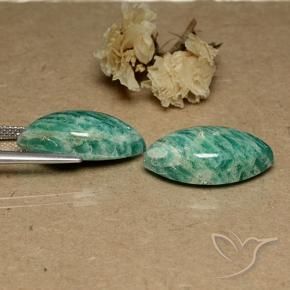 Gemas de Amazonita Verde medio natural de 17.83 ct, Marquesa, Opaco