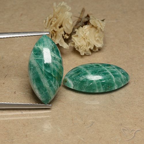 Gemas de Amazonita Verde pino natural de 17.85 ct, Marquesa, Opaco