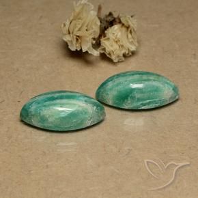 Gemas de Amazonita Verde frío natural de 19.10 ct, Marquesa, Opaco