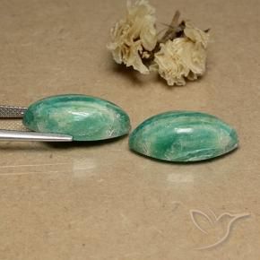Gemas de Amazonita Verde frío natural de 19.10 ct, Marquesa, Opaco
