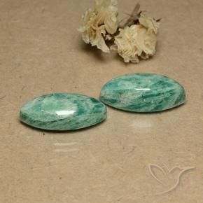 Gemas de Amazonita Verde medio natural de 17.71 ct, Marquesa, Opaco
