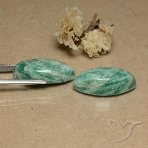 Gemas de Amazonita Verde medio natural de 17.71 ct, Marquesa, Opaco
