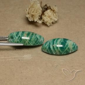 Gemas de Amazonita Verde medio natural de 18.56 ct, Marquesa, Opaco