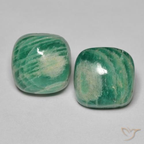 10.90ctw Natural Verde medio Amazonita, Forma Cojín, Opaco