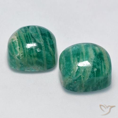 Gemas de amazonita verde natural de 11,90 ct, corte cojín, opaco