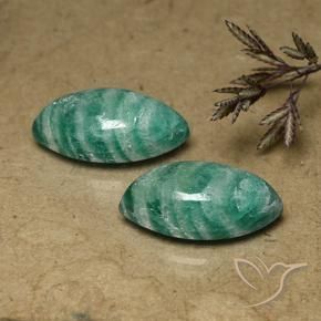 Gemas de Amazonita Verde oscuro medio natural de 14.56 ct, Marquesa, Opaco