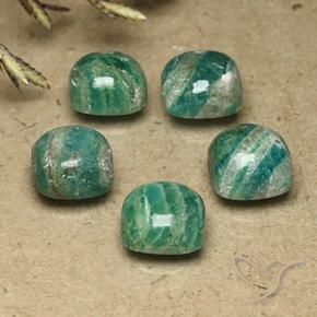 Gemas de Amazonita Verde frío natural de 9.00 ct, Forma Cojín, Opaco
