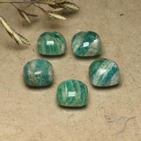 Gemas de Amazonita Verde frío natural de 9.00 ct, Forma Cojín, Opaco