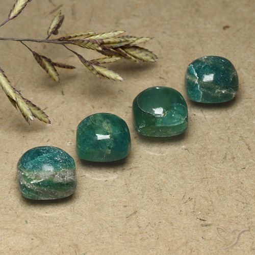 7.62ctw Natural Verde frío Amazonita, Forma Cojín, Opaco