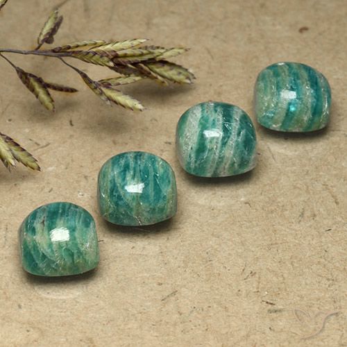 8.14ctw Natural Verde pino Amazonita, Forma Cojín, Opaco