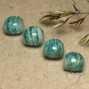 Gemas de Amazonita Verde pino natural de 8.14 ct, Forma Cojín, Opaco