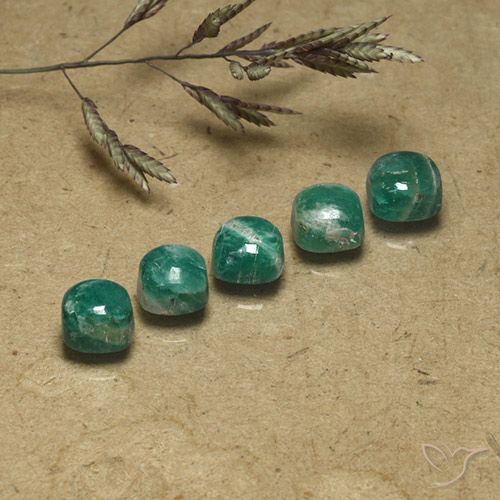 Gemas de Amazonita Verde frío natural de 4.02 ct, Forma Cojín, Opaco