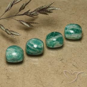 Gemas de Amazonita Verde frío natural de 7.14 ct, Forma Cojín, Opaco