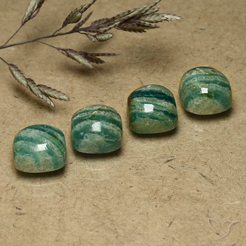 7.99ctw Natural Verde oscuro medio Amazonita, Forma Cojín, Opaco