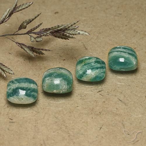 5.92ctw Natural Verde frío Amazonita, Forma Cojín, Opaco