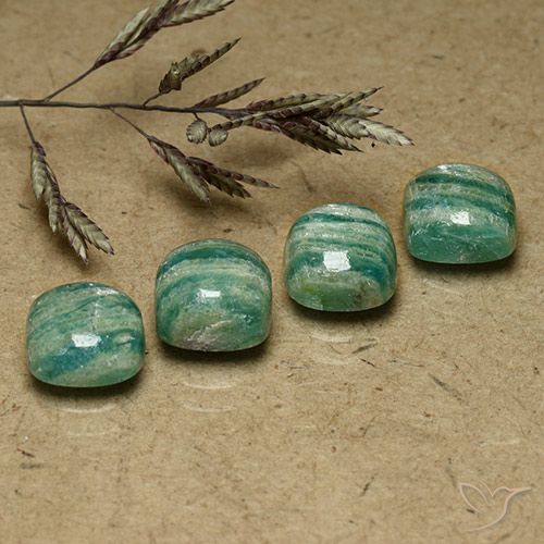 7.34ctw Natural Verde frío Amazonita, Forma Cojín, Opaco
