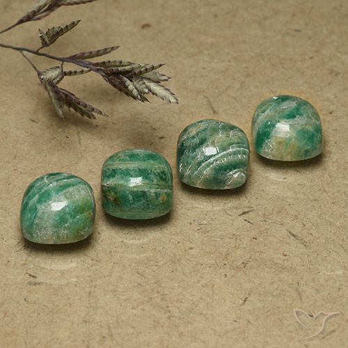 8.10ctw Natural Verde oscuro medio Amazonita, Forma Cojín, Opaco