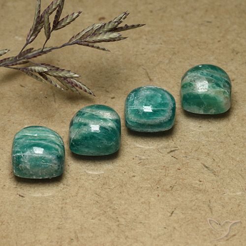 8.67ctw Natural Verde pino Amazonita, Forma Cojín, Opaco