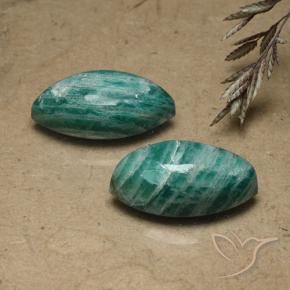 Gemas de Amazonita Verde oscuro natural de 14.58 ct, Marquesa, Opaco