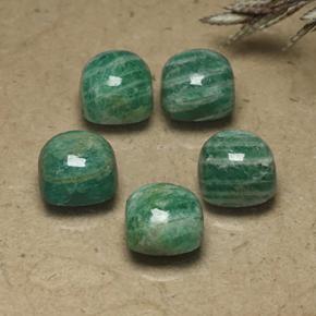 Gemas de Amazonita Verde pino frío natural de 10.83 ct, Corte Cojín, Opaco