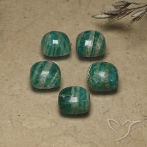 Gemas de Amazonita Verde pino natural de 9.24 ct, Forma Cojín, Opaco