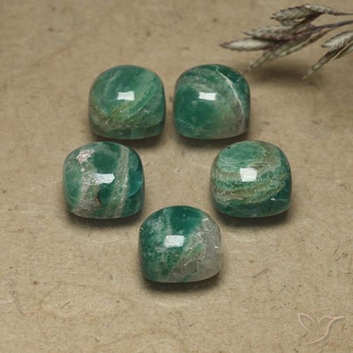 10.90ctw Natural Verde frío Amazonita, Forma Cojín, Opaco