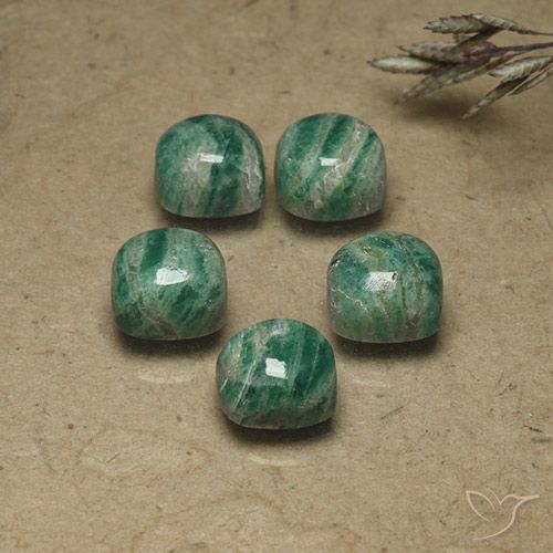 11.02ctw Natural Verde frío Amazonita, Forma Cojín, Opaco