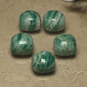 Gemas de Amazonita Verde frío natural de 11.02 ct, Forma Cojín, Opaco