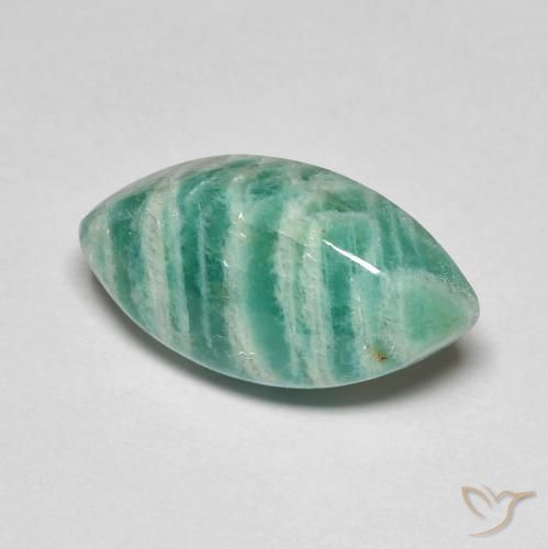 Amazonita Verde frío natural de 6.39 ct, Marquesa, Opaco