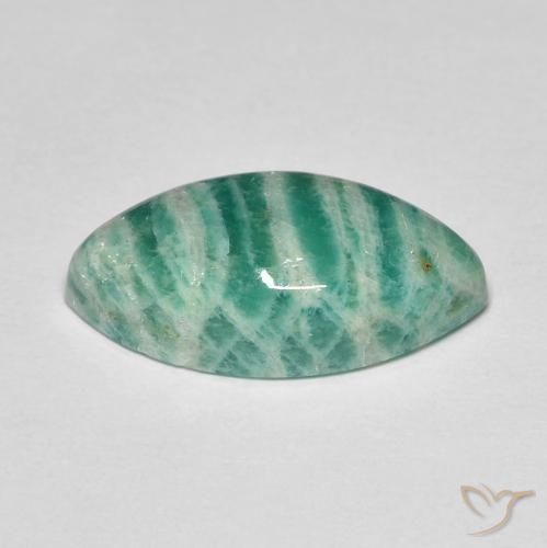 Amazonita Verde frío natural de 6.39 ct, Marquesa, Opaco