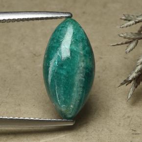 Amazonita verde intenso natural de 5,62 ct, marquesa, opaco