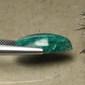 Amazonita verde intenso natural de 5,62 ct, marquesa, opaco