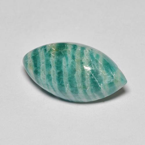 Amazonita verde natural de 6,92 ct, marquesa, opaco