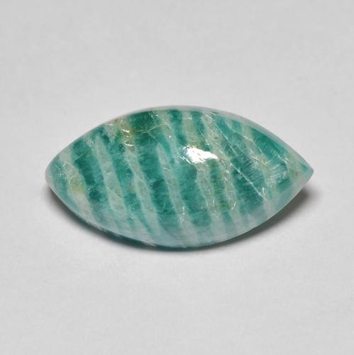 Amazonita verde natural de 6,92 ct, marquesa, opaco