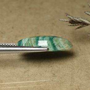 Amazonita azul verdoso natural de 5,76 ct, marquesa, opaco