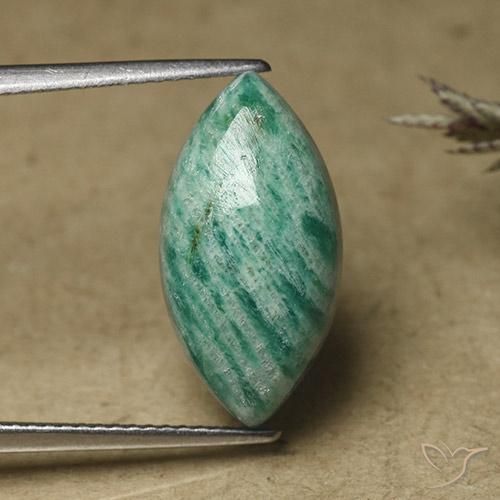 7.65ct Natural Verde pino Amazonita, Marquesa, Opaco