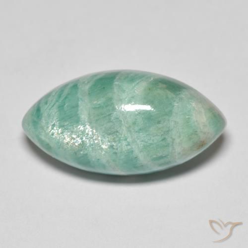 Amazonita Verde frío natural de 10.06 ct, Marquesa, Opaco