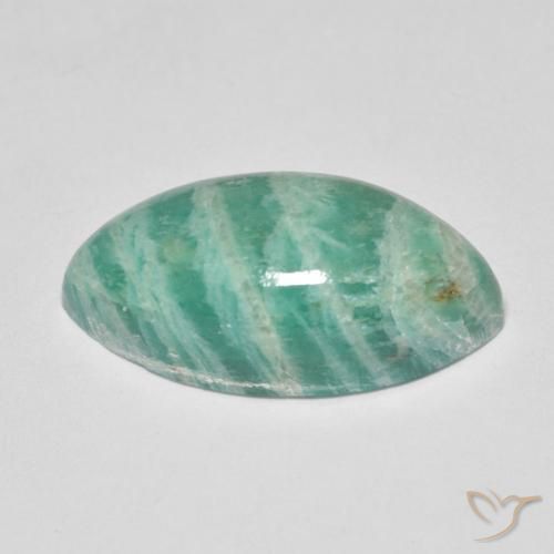 Amazonita Verde frío natural de 10.06 ct, Marquesa, Opaco