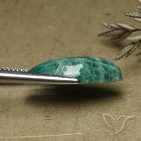 Amazonita Verde frío natural de 6.68 ct, Marquesa, Opaco