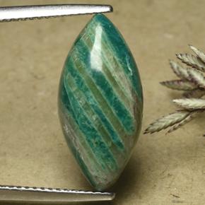 Amazonita Verde-azul natural de 6.13 ct, Marquesa, Opaco