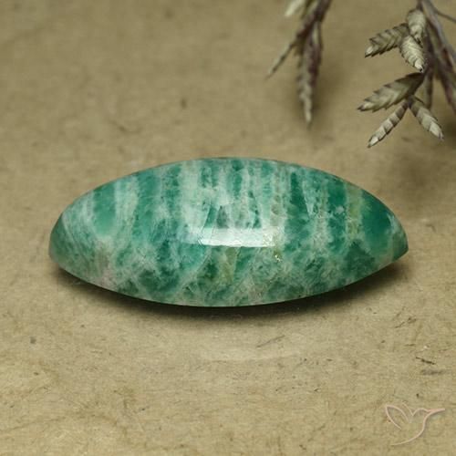 Amazonita Verde frío natural de 7.60 ct, Marquesa, Opaco