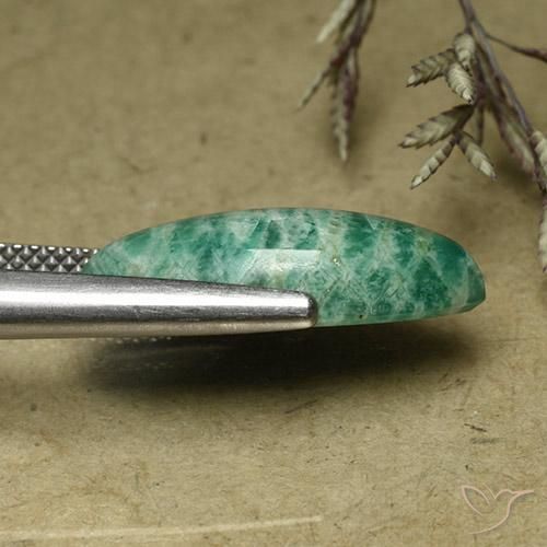 Amazonita Verde frío natural de 7.60 ct, Marquesa, Opaco