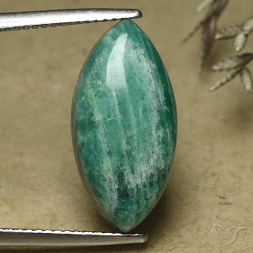 7.74ct Natural Verde medio Amazonita, Marquesa, Opaco