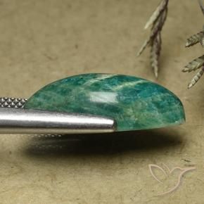 Amazonita verde medio natural de 9,32 ct, marquesa, opaco