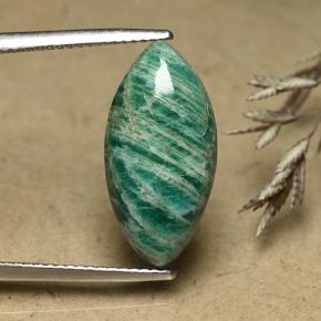 Amazonita Verde medio natural de 7.16 ct, Marquesa, Opaco