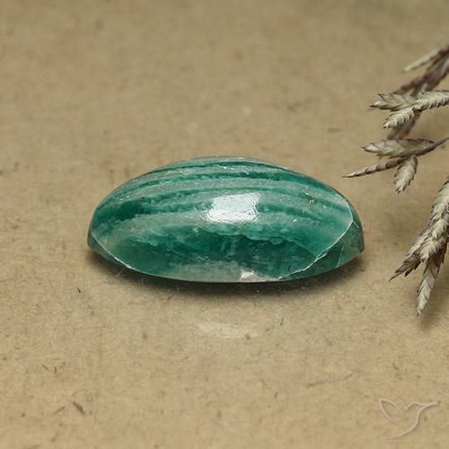 Amazonita Verde frío natural de 8.65 ct, Marquesa, Opaco
