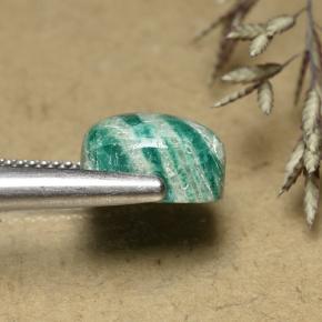 Amazonita verde frío natural de 5,96 ct, corte cojín, opaco
