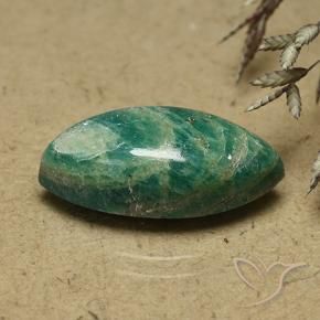 Amazonita Verde frío natural de 8.28 ct, Marquesa, Opaco